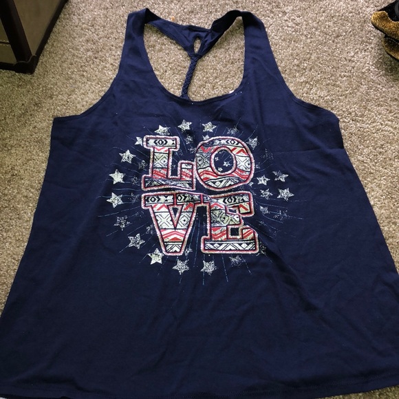 Blue LOVE tank top! - Picture 1 of 2